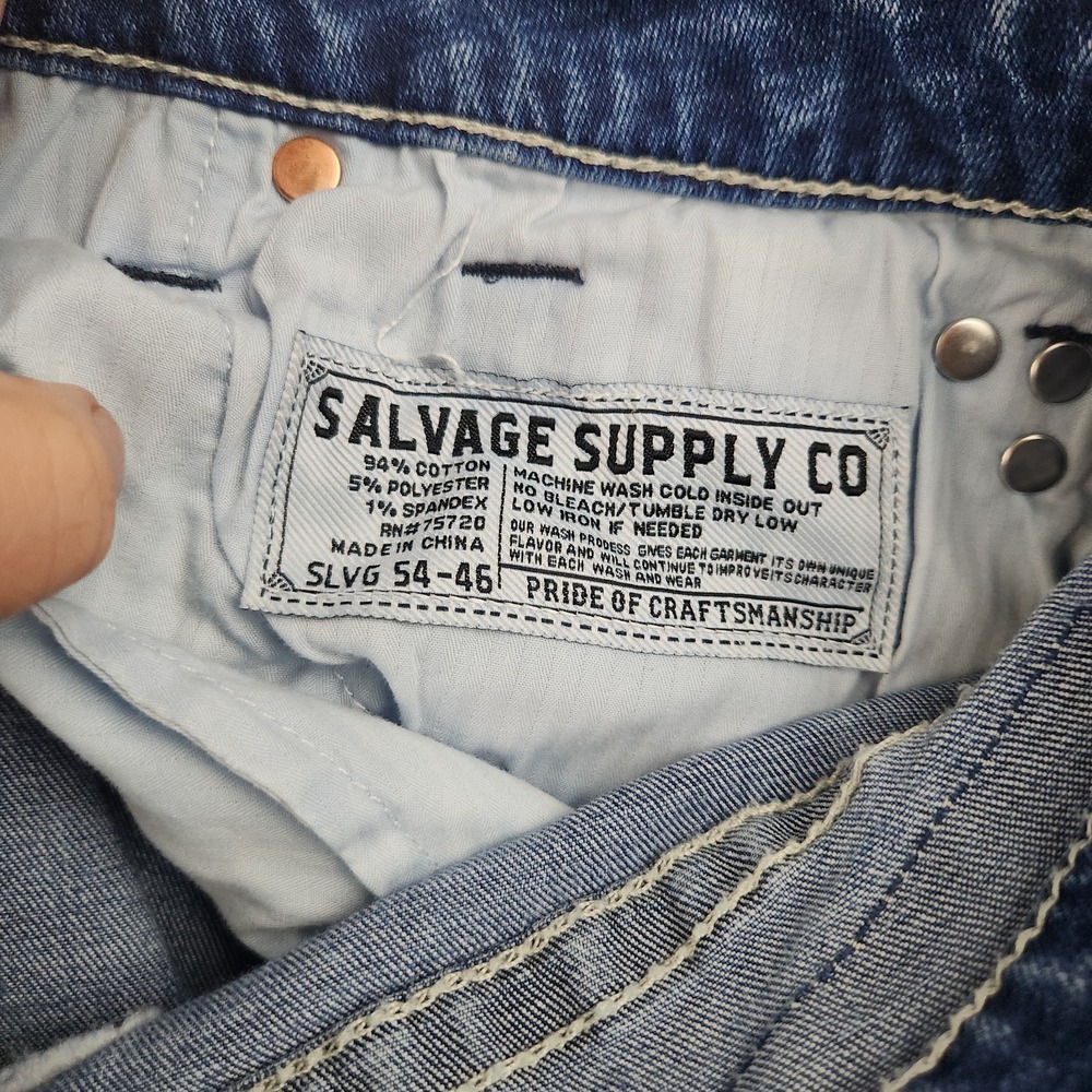 Buckle Salvage Supply Jeans Mens 38x36 Blue Anarchy Straight Relaxed Fit Denim - Picture 10 of 12